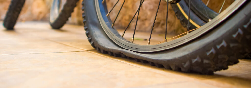 a flat bike tire