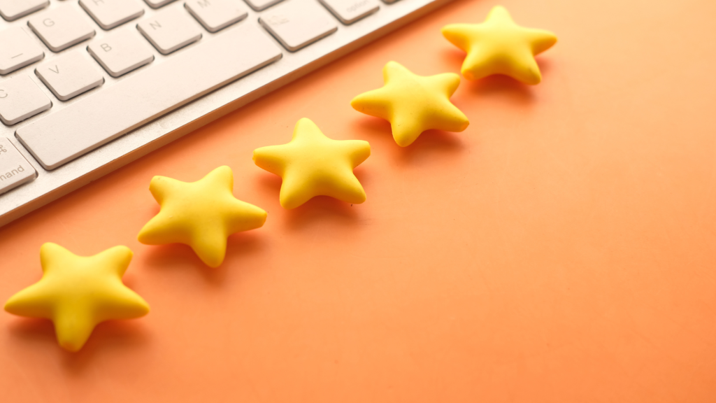 5 stars next to a keyboard. Your IT company affects your customers.